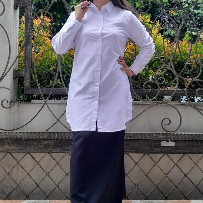Sofi 6 -Kumpulan One Set Setelan Tunik Putih Lasofie Bahan Katun Putih Atasan Baju Wanita Muslim Pan