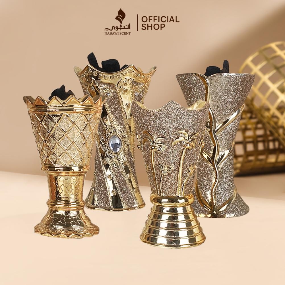 Nabawi Scent Prapen Gold Besar Mabhara Emas Tempat Pembakaran Bukhur Arab Dupa Bakaran Bakhoor Antik