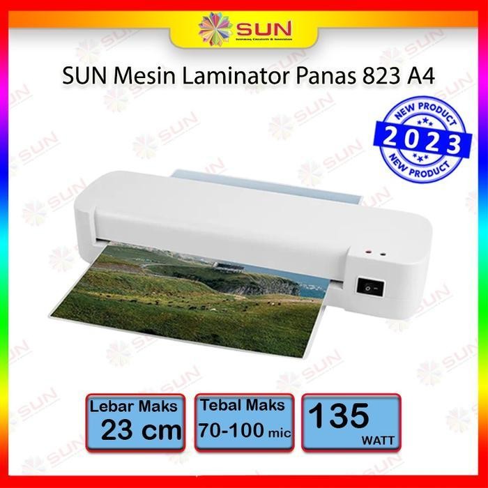 Mesin Laminating Sun A4 / F4 ( 240 Mm ) - Laminating Panas & Laminasi Dingin Untuk Ktp, Ijasah, Kk, 