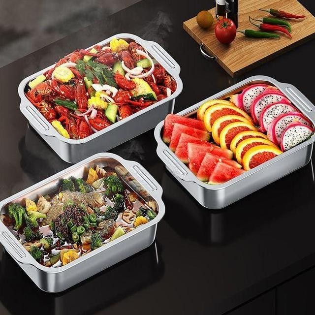 Piring Ikan Bakar Stainless Steel Piring Ikan Bakar Dalam 304 Stainless Steel 35 Cm Loyangpiring Ika