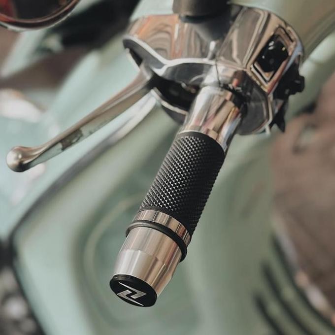 Bar End + Handgrip Zelioni Chrome Vespa matic Sprint Primavera S LX LX