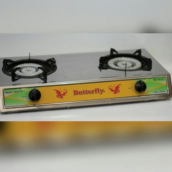 kompor gas 2 tungku stainless burner cor api besar