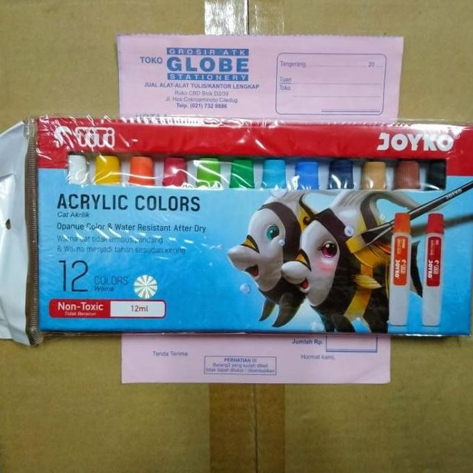 

Cat Akrilik Joyko Titi 12 Warna/Acrylic Colours 12Ml