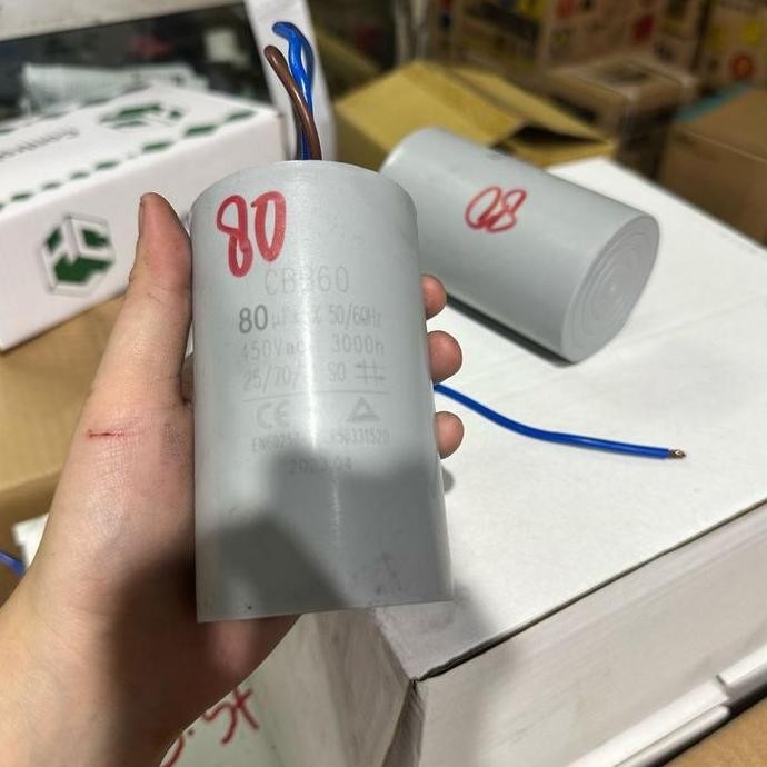 Kapasitor Pompa 80 Uf Kapasitor Bulat Kabel 80 Mf Kapasitor 80 Mikro