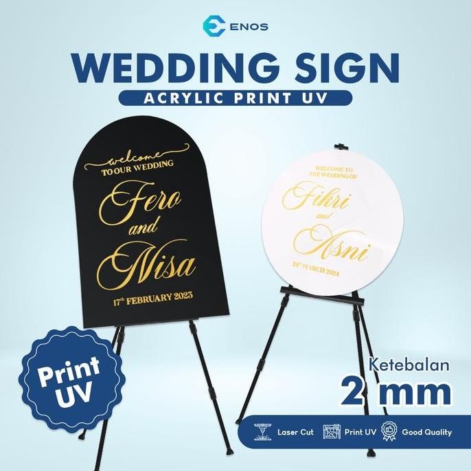 Dekorasi Lamaran Acrylic Wedding Sign Board