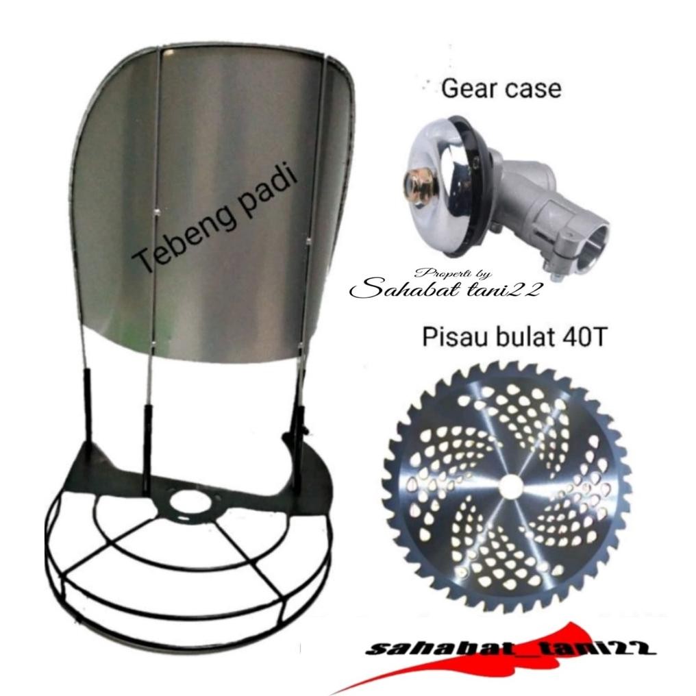 alat panen padi tebeng mesin potong padi alat mesin potong padi tudung panen padi + pisau + gear cas