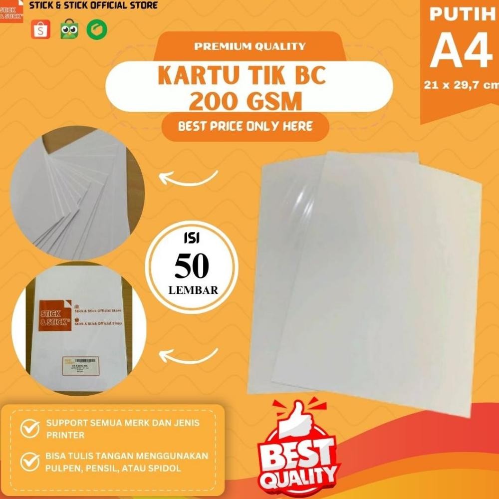 

Kartu TIK 200 gsm A4 Isi 50 Lbr / Kertas HVS BC Tebal For Inkjet Printer Nugi