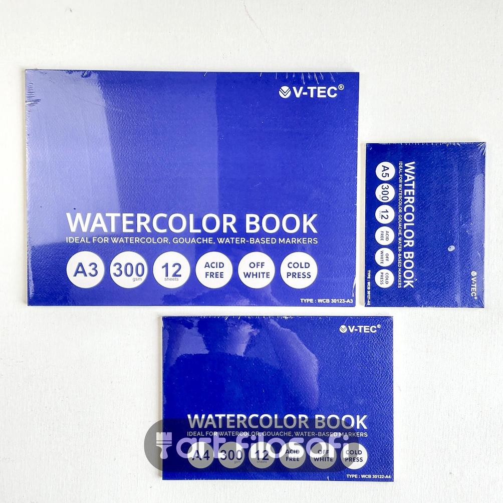 

V-TEC Watercolor Book Pad 300GSM | Buku Cat Air Nugi