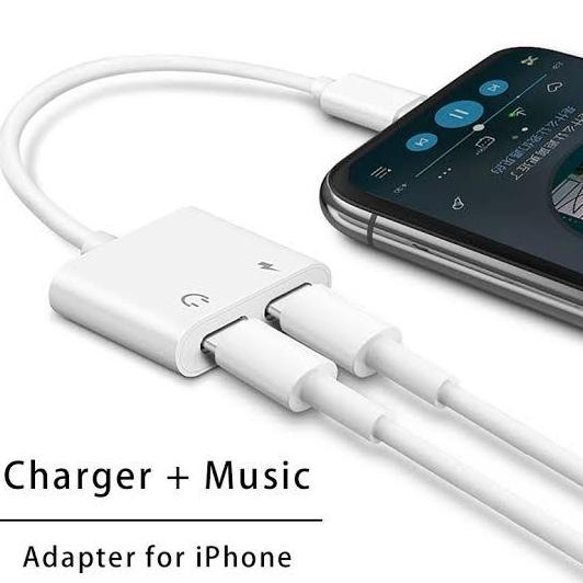 Converter Spliter 2 In 1 Otg Iphone Lightning Telpon Charger Audio