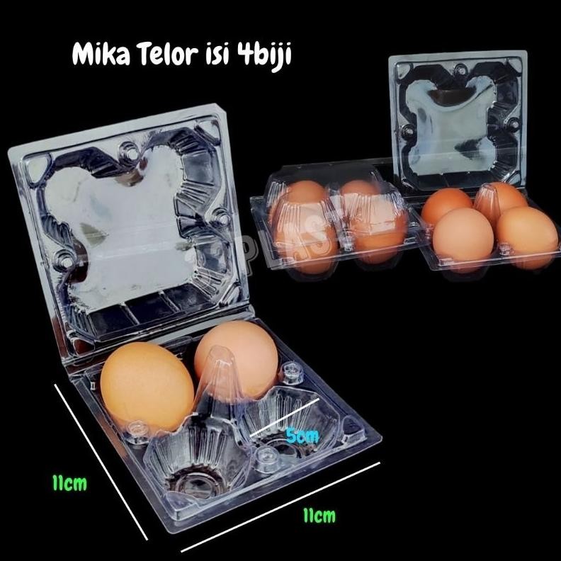 Mika Telor isi 4 isi 6 isi 10 Telur TEBAL  (25pcs) Mika Telur dengan pengunci mika Telor mika tray t