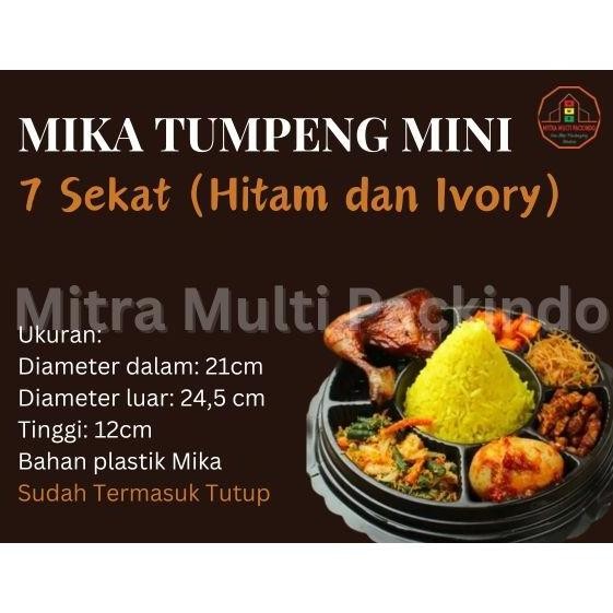 Mika Tumpeng Mini Sekat 7 isi 10 HItam/Ivory | Mika CT-20 Sekat |Tempat Nasi Tumpeng Mini Nugi