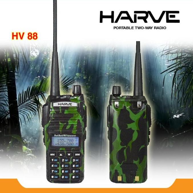 Harve 2Unit Handy Talky Komunikasi Harve 88 Army Antena Ht