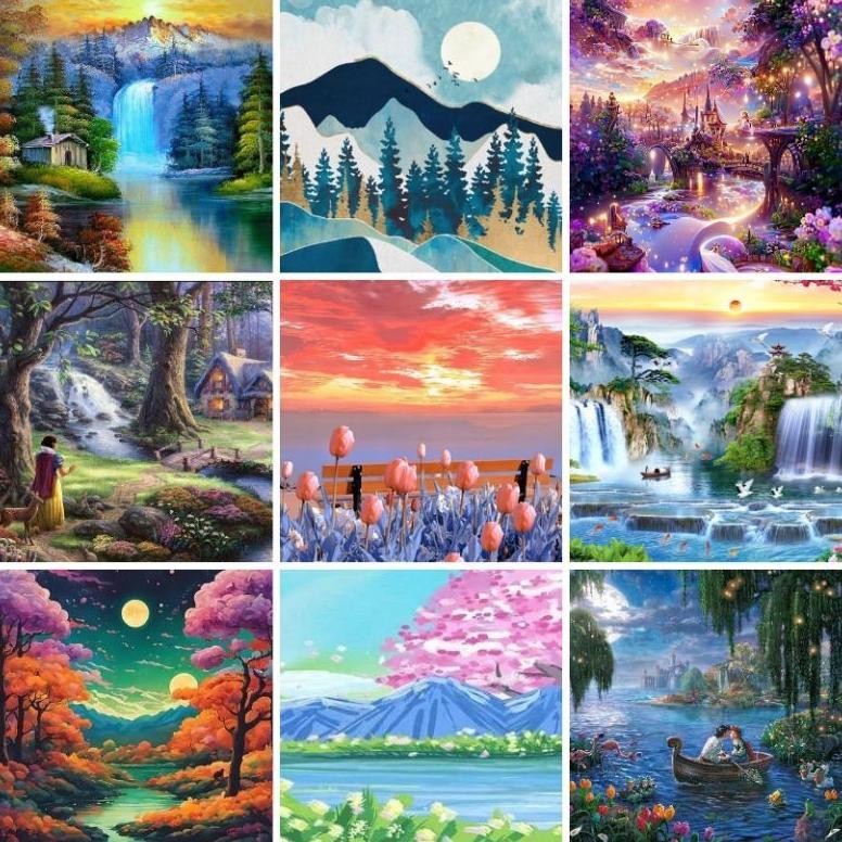 

Canvas Painting By Numbers Lukisan Kanvas Cat 40x50CM Nugi