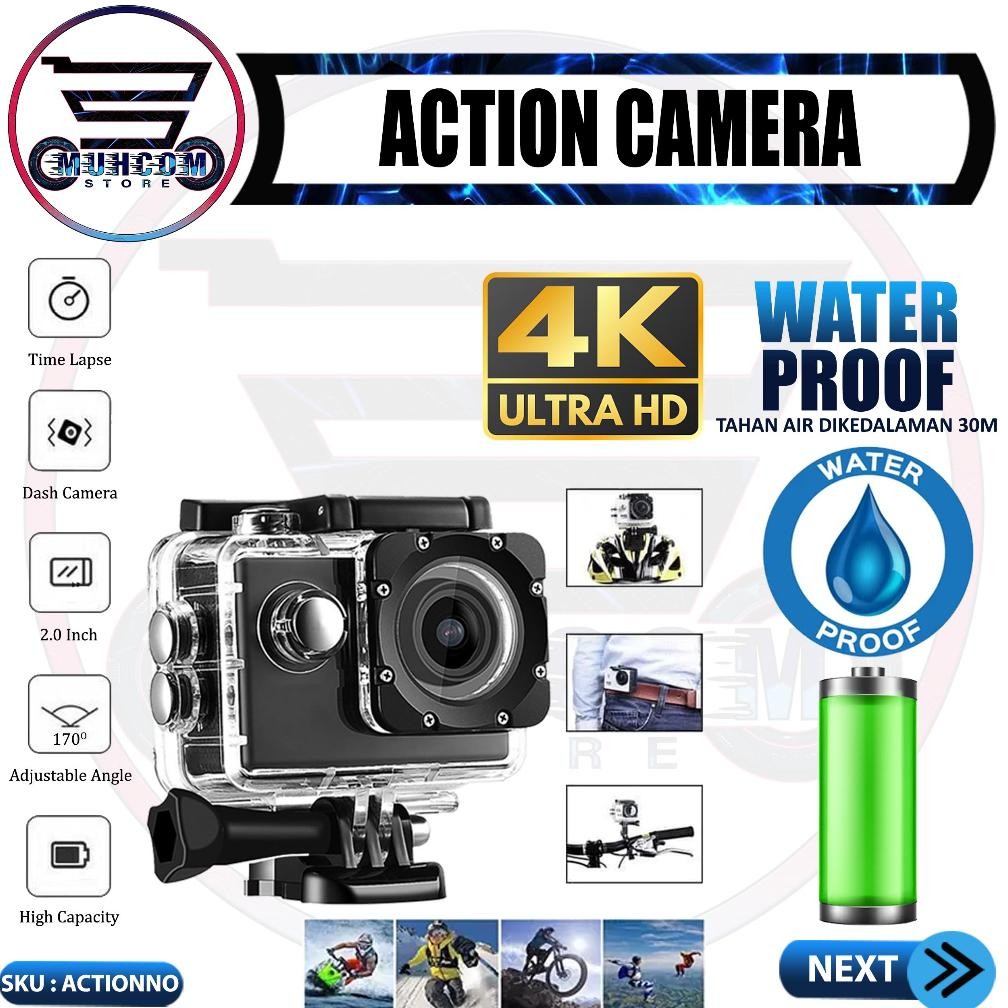 Kogan Sportcam Sport Camera Action Non Wifi Ultra HD 1080p 4k Non Wifi Kamera Vlog Vloging Waterproo