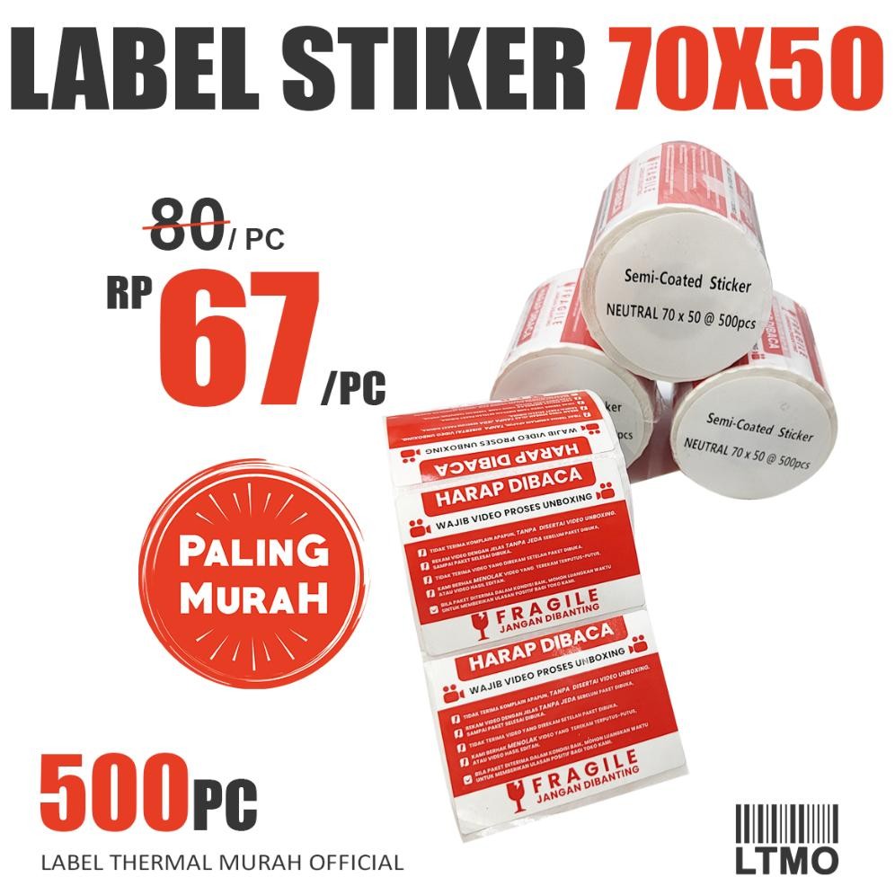 

Label Sticker Murah Wajib Video Unboxing Stiker FRAGILE 70x50 mm @500 Nugi