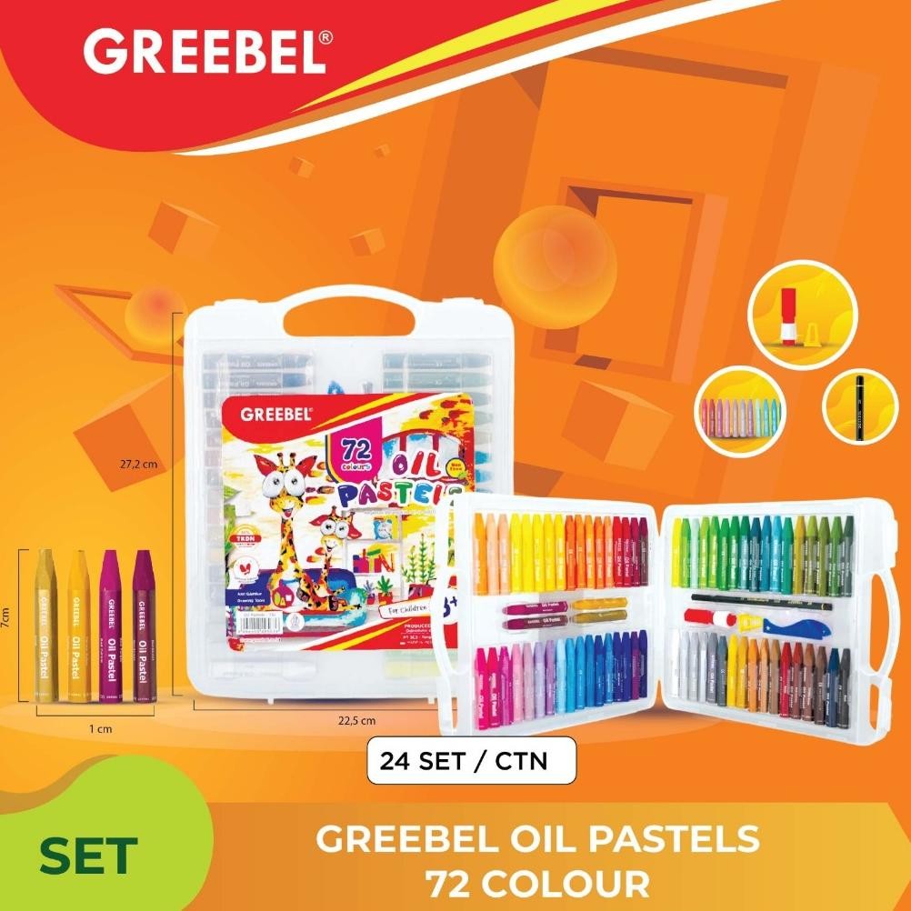 

Crayon Greebel 72 Warna / Oil Pastel Greebel 72 Warna Nugi