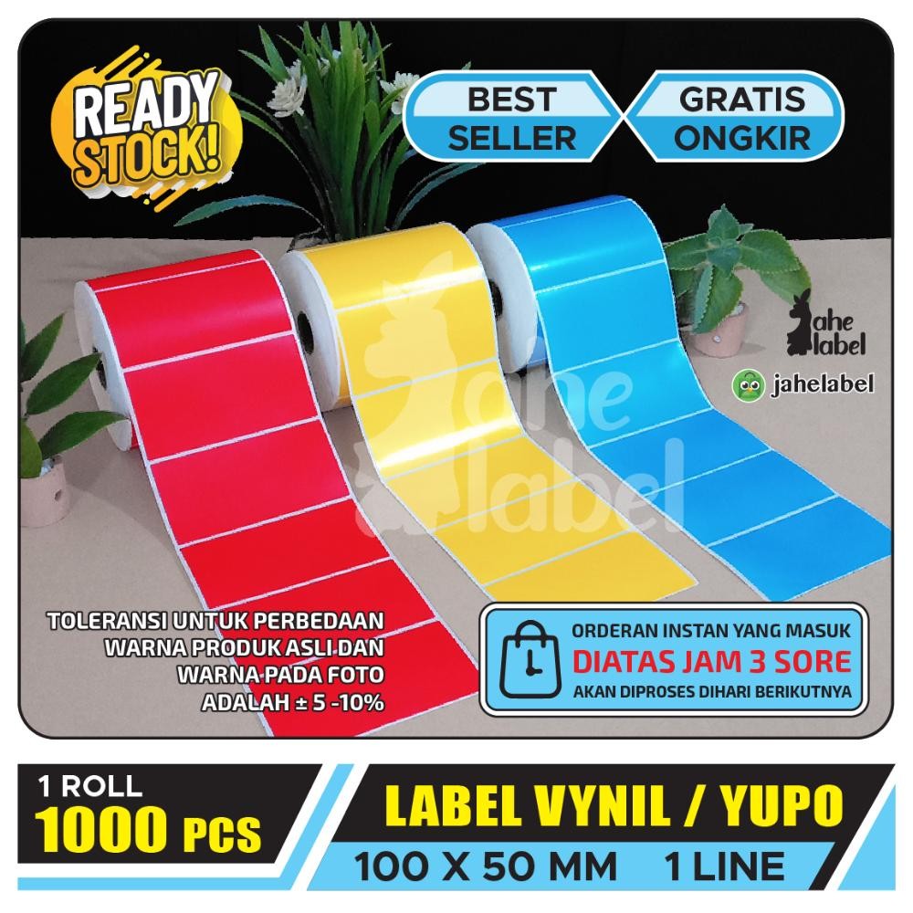 

LABEL VINYL 100X50 MM 10X5 CM , 10X5 CM LABEL YUPO 100x50 MM 1000 PCS Nugi
