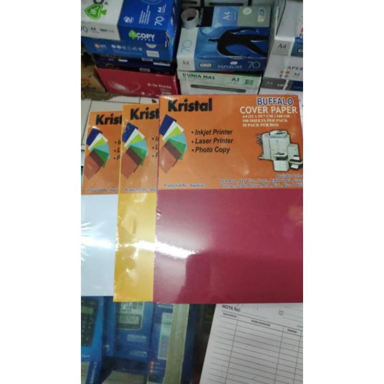 

KERTAS BUFFALO A4 160g KRISTAL /SAMPUL COVER KERTAS Nugi