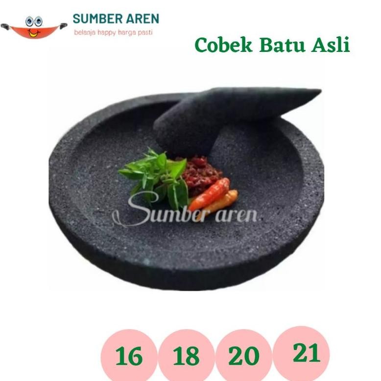 Cobek + Ulekan Cobek Batu Cobek Batu Asli Coet Gunung Batu Asli 1 set Nugi