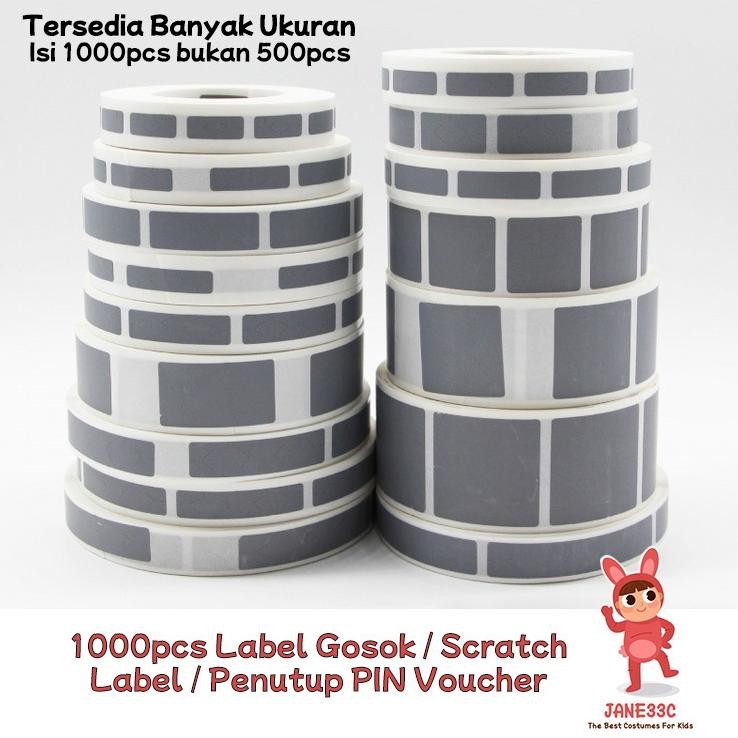 

1000pcs Label Gosok / Scratch Label / Penutup PIN Voucher Nugi