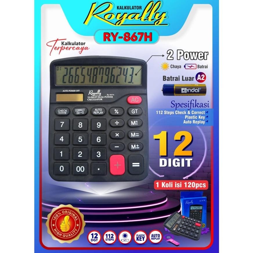 

KALKULATOR TERPERCAYA MEREK ROYALLY TYPE RY-867H Nugi