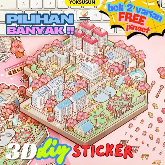 

Yoksusun - Free Pinset! Viral Mainan DIY 3D Scene Stickers Rumah Ala Korea Tempel Menyusun Dekorasi Kreatif Nugi