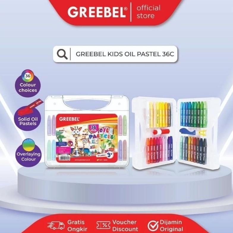 

GREEBEL Crayon 36 Warna / Oil Pastel Greebel 36 Warna Nugi