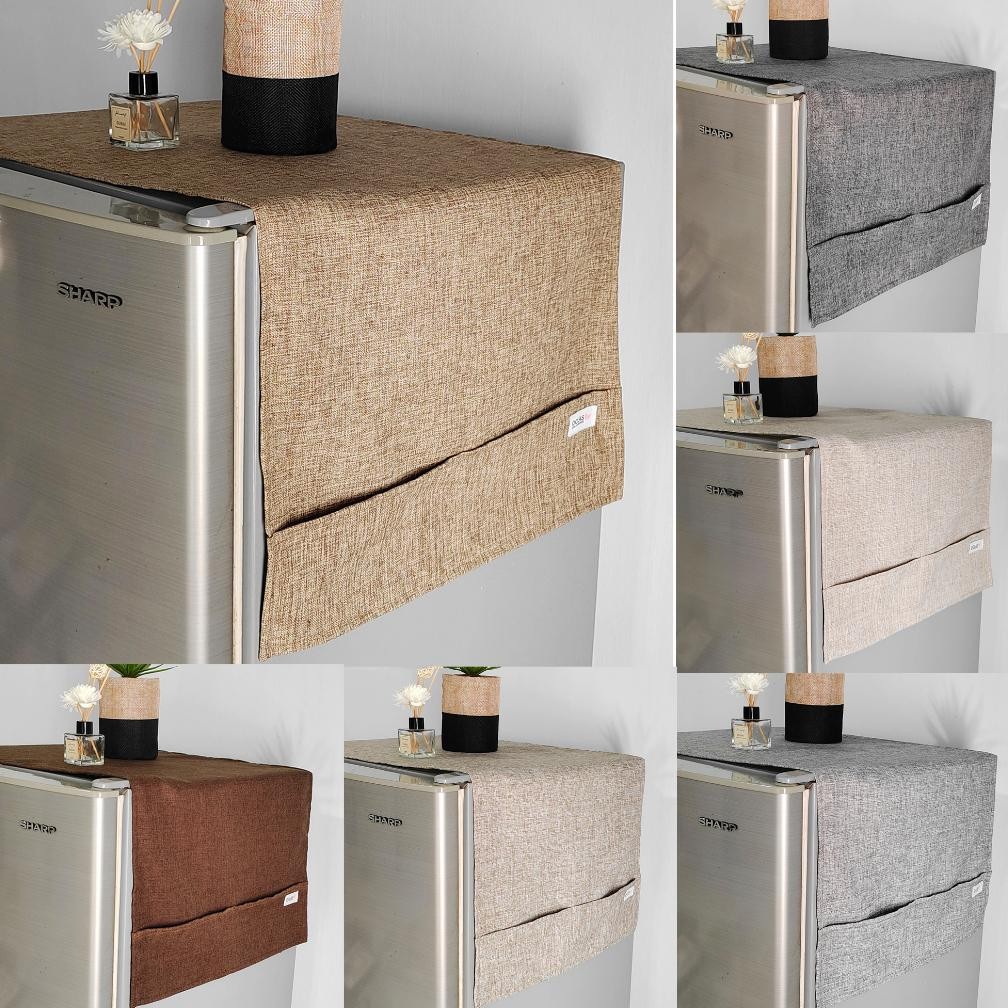 TUTUP KULKAS DENIM POLOS  /TUTUP KULKAS KAIN AESTHETIC / COVER KULKAS MINIMALIS  / TAPLAK KULKAS  / 