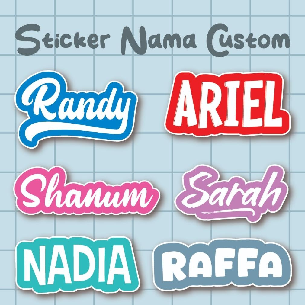 

Vol 3. Stiker Nama Custom Sticker Label Waterproof Untuk Stationery Tumblr Buku Laptop Nugi