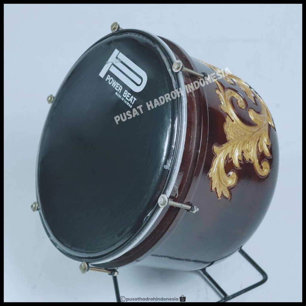 BASS HADROH UKIR JEPARA MOTIF UKIR UKURAN 16 INCH BASS REBANA QASIDAH BAS BANJARI TERBANGAN BASS MAR