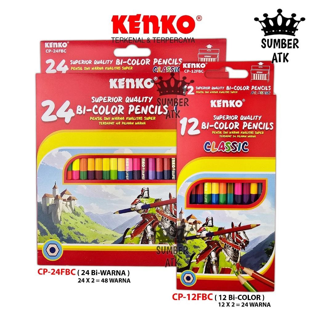 

Pensil Warna KENKO 12 , 24 Color Pencil Bi-color CP-12FBC CP-24FBC 24 Color / 48 Color Nugi