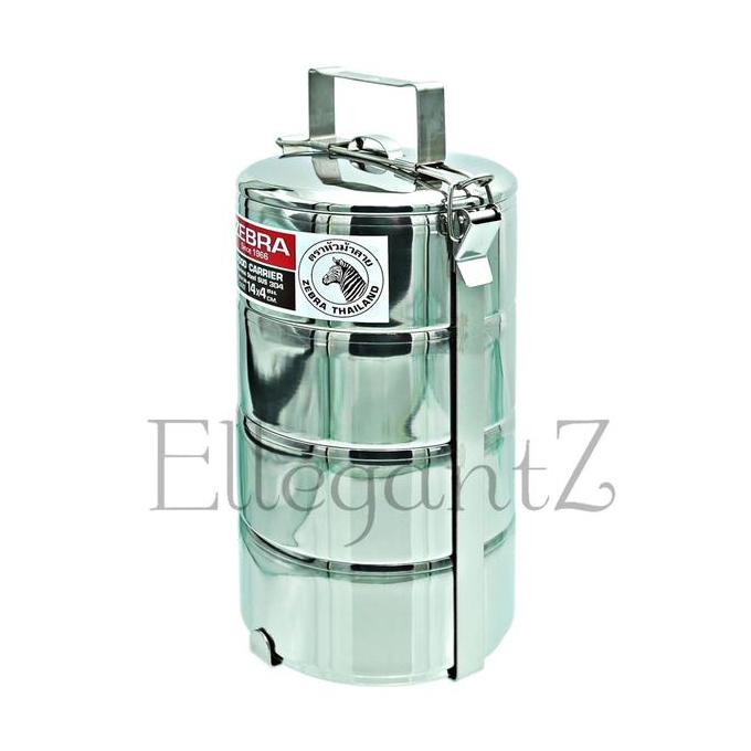 RANTANG MAKAN STAINLESS STEEL ZEBRA 4 SUSUN DIAMETER 14CM ( 150144 )