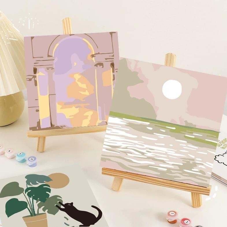 

[TOTORI] 20X20CM Paint By Number Nature Scenery Series Kanvas Lukis Set Menggamber Melukis Lucu Kreatif Pemandangan Nugi