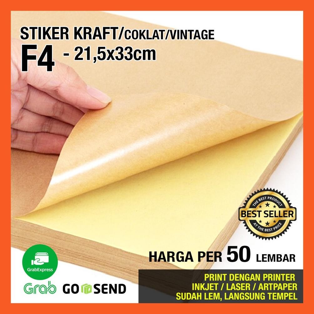

[F4/FOLIO - 21,5x33cm ISI 50 lbr STIKER / STICKER KRAFT / COKLAT VINTAGE Nugi