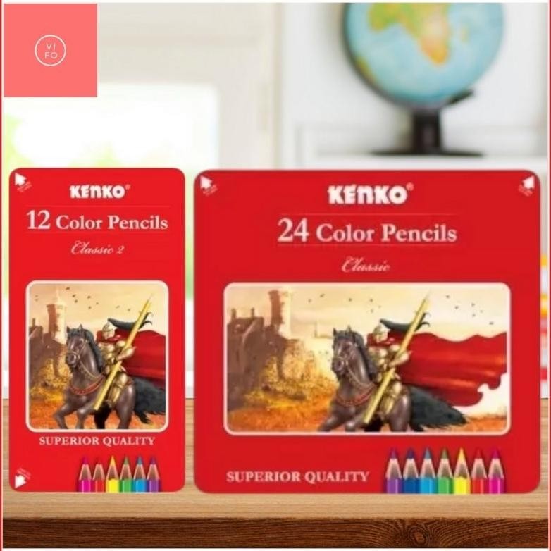 

Pensil Warna KENKO Kaleng Tin Case Isi 12 / 24 Warna Nugi