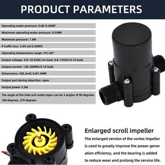 MICRO HYDRO TURBINE GENERATOR 12V/5V 3.5W DC | MINI TURBIN MIKROHIDRO GENERATOR | DIY HIDROELECTRIC 