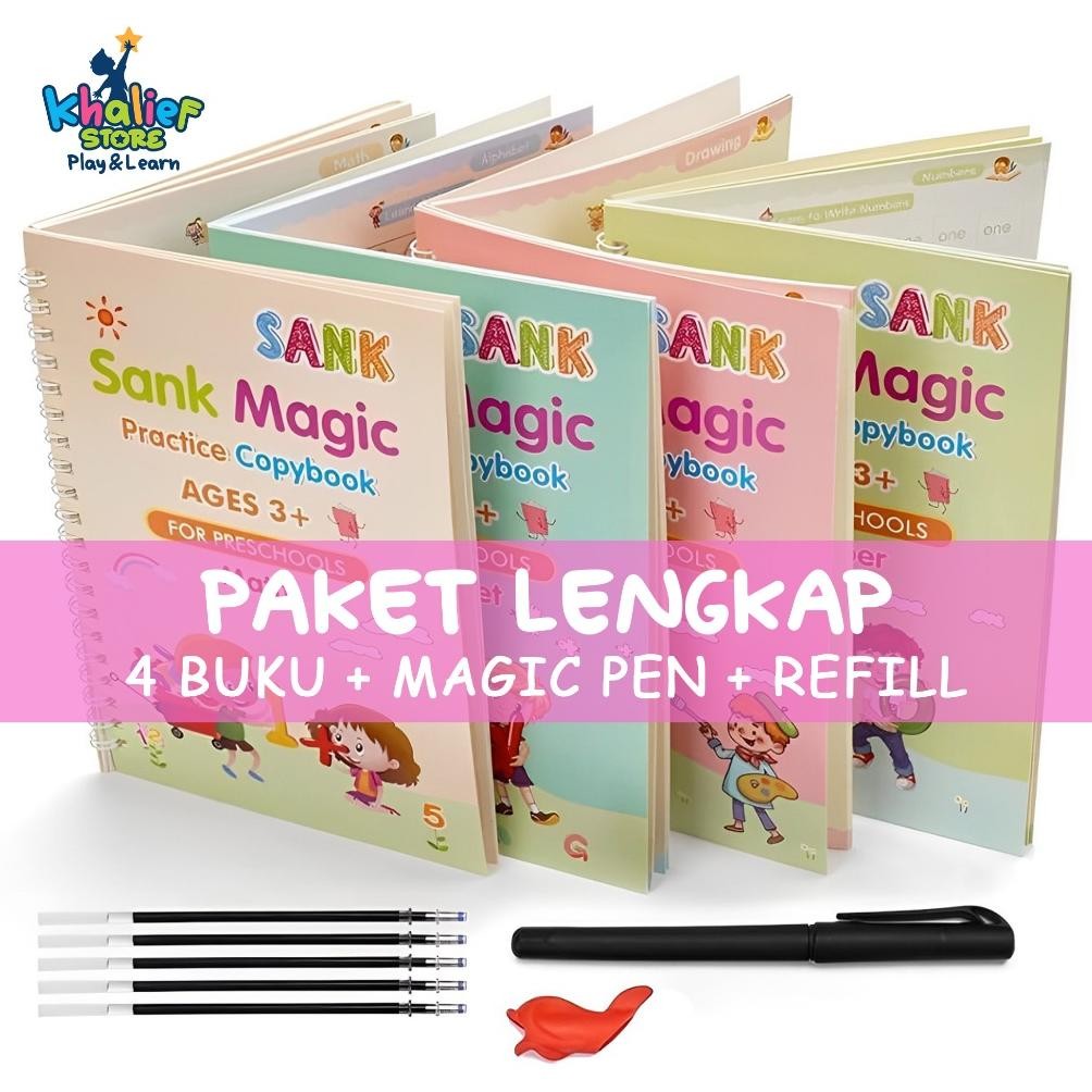 

BUKU BELAJAR MENULIS ANAK ALFABET ANGKA MATEMATIK MENGGAMBAR 3 4 5 TH 1 SET ISI 4 BUKU PULPEN REFILL Nugi