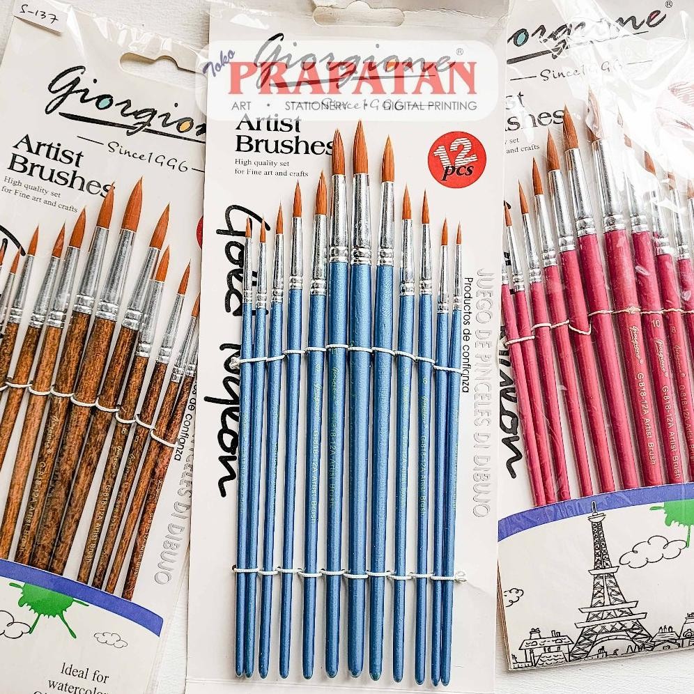 

Kuas Lukis Set Giorgione G-818-12A | Paint Brush Set Nugi