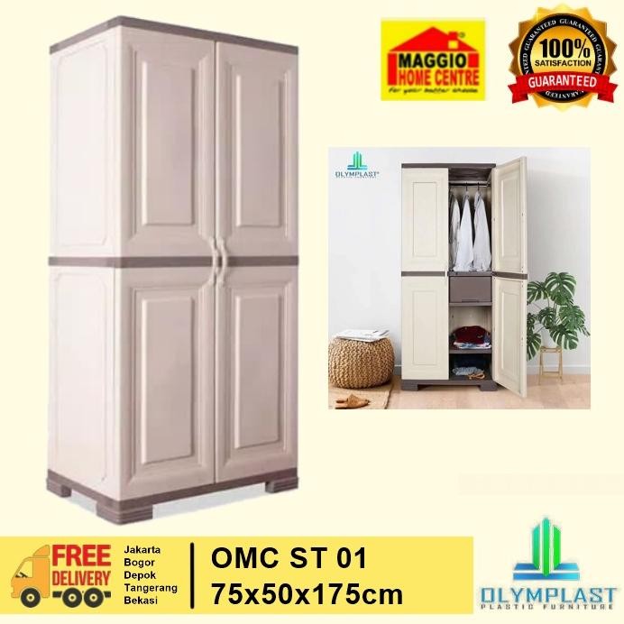 LEMARI PLASTIK OLYMPLAST 2 PINTU - LEMARI PLASTIK KACA 2 PINTU - OMC ST - OLYMPLAST Nugi