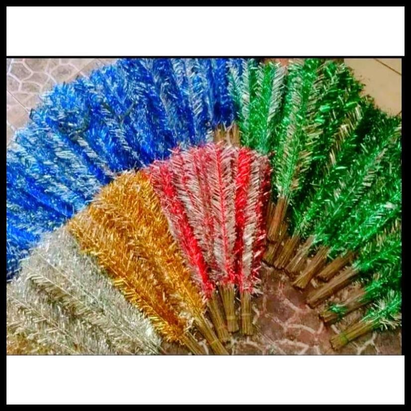 

(50/100 BATANG LIDI CAMPUR WARNA ) RAMBUT ONDEL-ONDEL BETAWI KEMBANG KELAPA HOLOGRAM