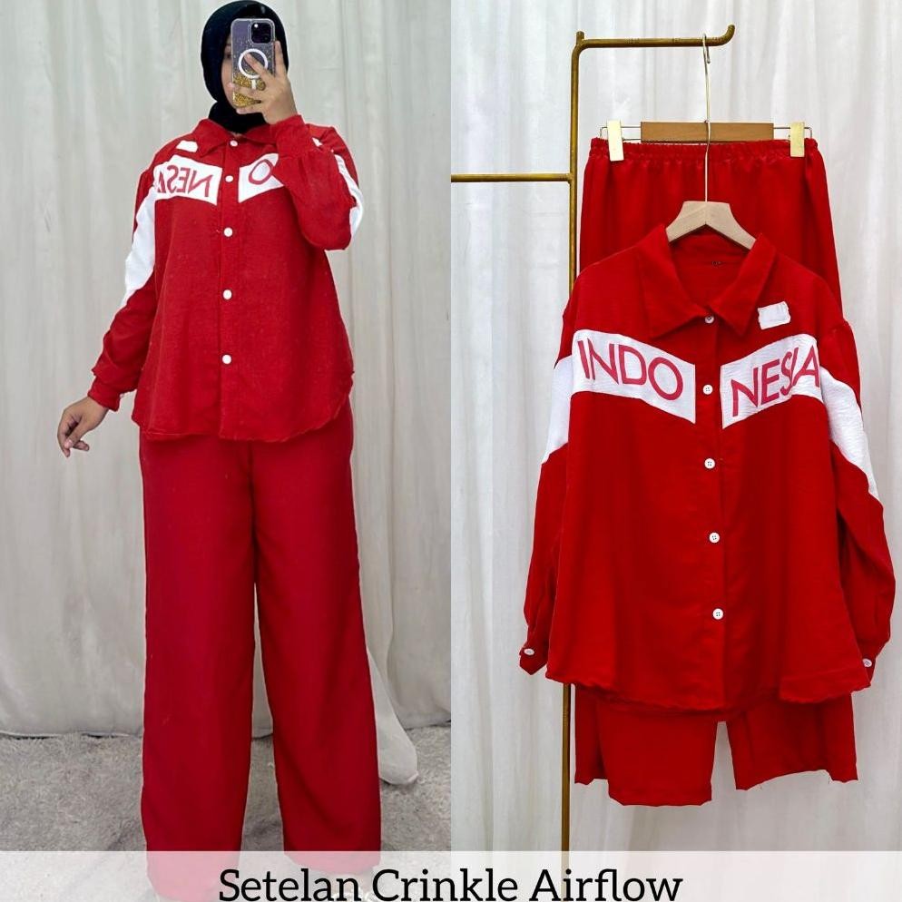 TERLARIS PK32 SETELAN WANITA DIRGAHAYU KE 78 // BAJU SETELAN 17 AGUSTUS WANITA MERAH PUTIH // SETELA