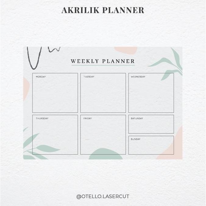 

Tersedia Tropical Acrylic Weekly Planner Wall Calendar Papan Jadwal Aesthetic