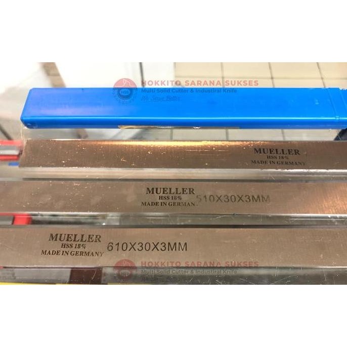 

Tersedia Pisau Planner Kayu Mueller HSS 18% Ukuran 610x30x3mm Tajam Awet