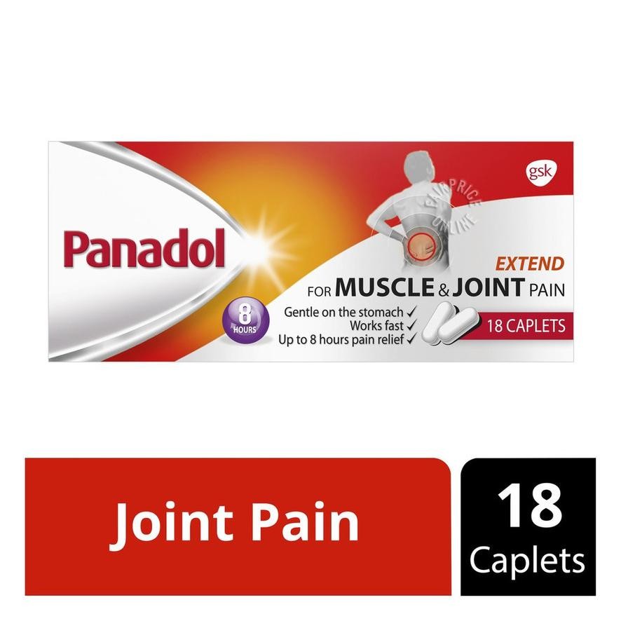 New // Panadol Extend For Muscle & Joint Pain 18 Tablets (Singapore) // 100% Original