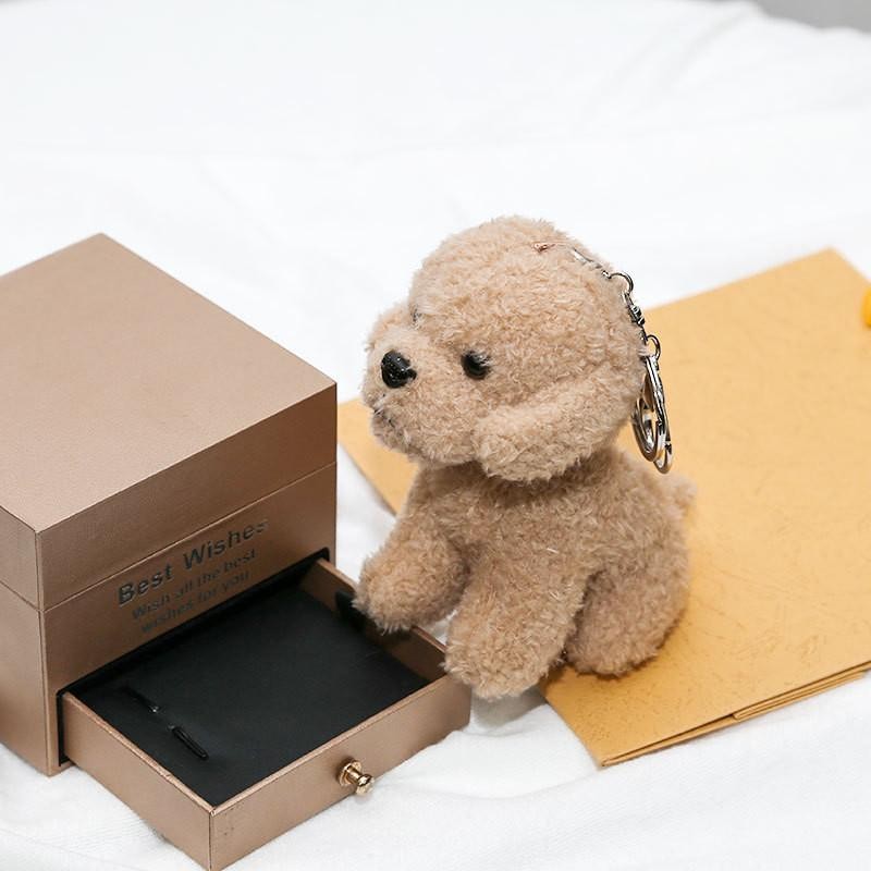 Boneka Gantungan Berbulu Lucu Anjing Teddy Gantungan Tas Boneka Kunci Berbulu Mainan