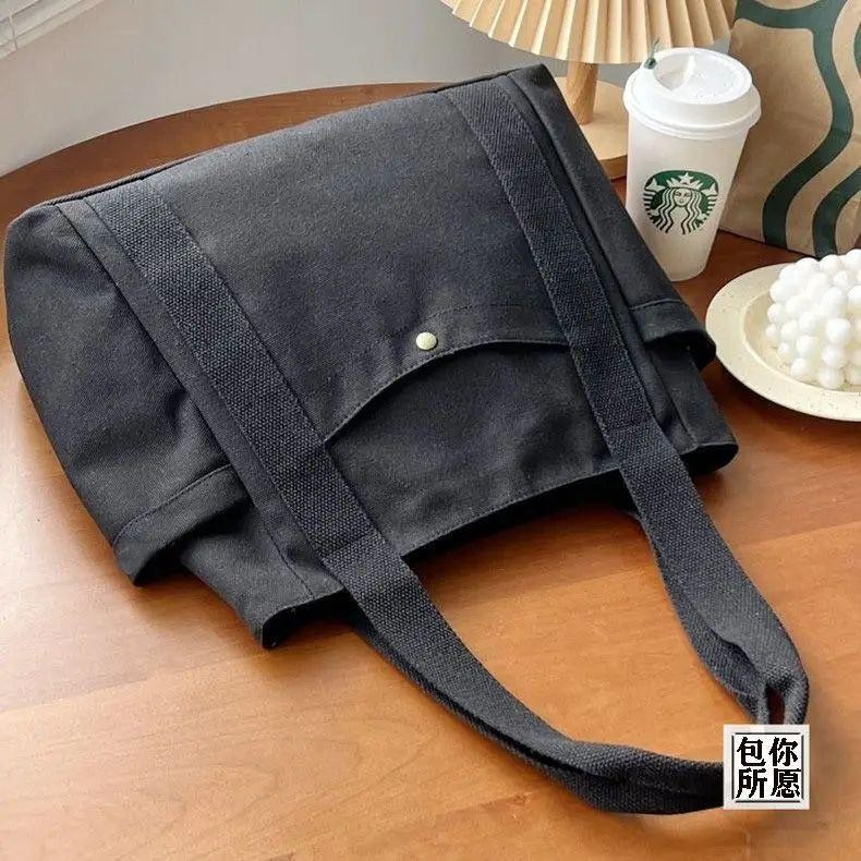 Totebag Kanvas Besar Polos Dengan Resleting Aman