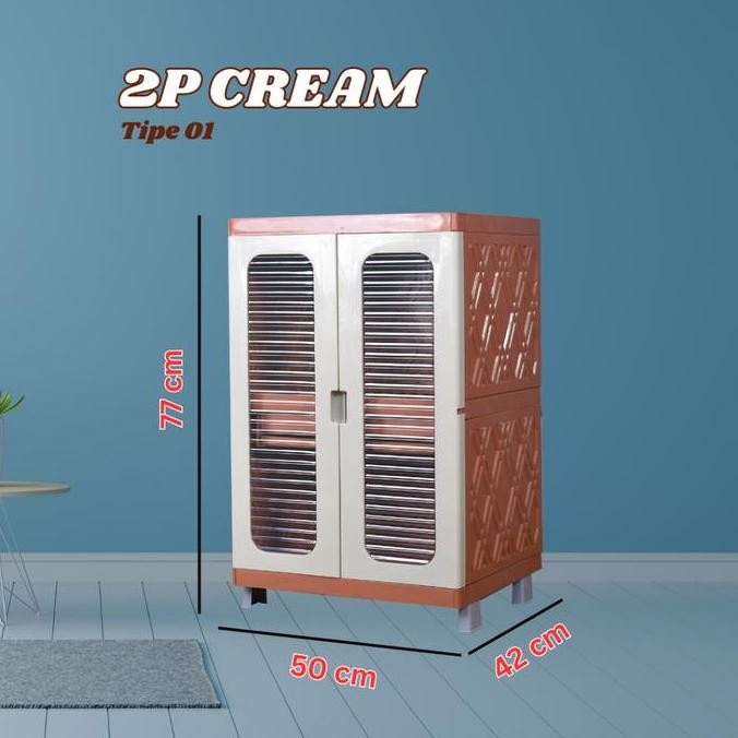 Laci Minimalis Narita Lemari Piring Rak Piring 2 Pintu Lemari Susun Plastik Serbaguna Lemari Dapur P