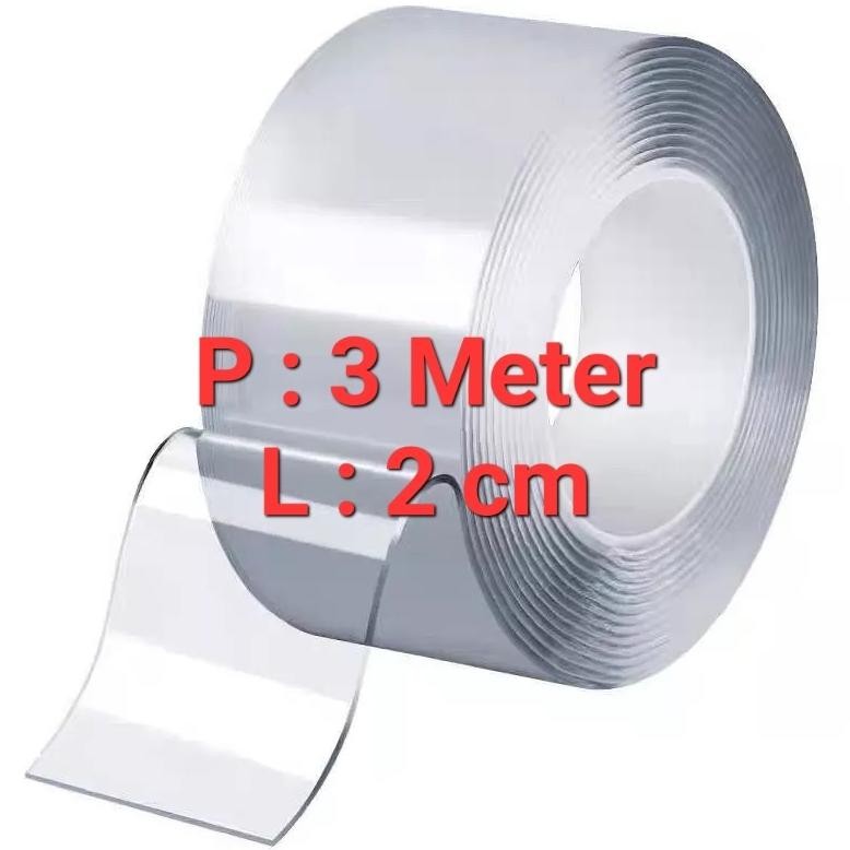 

Rd1- Double Tape Nano 3 Meter Lebar 2Cm Lakban Nano Panjang 3 Meter Double Tape Transparan Lakban Nano Bening