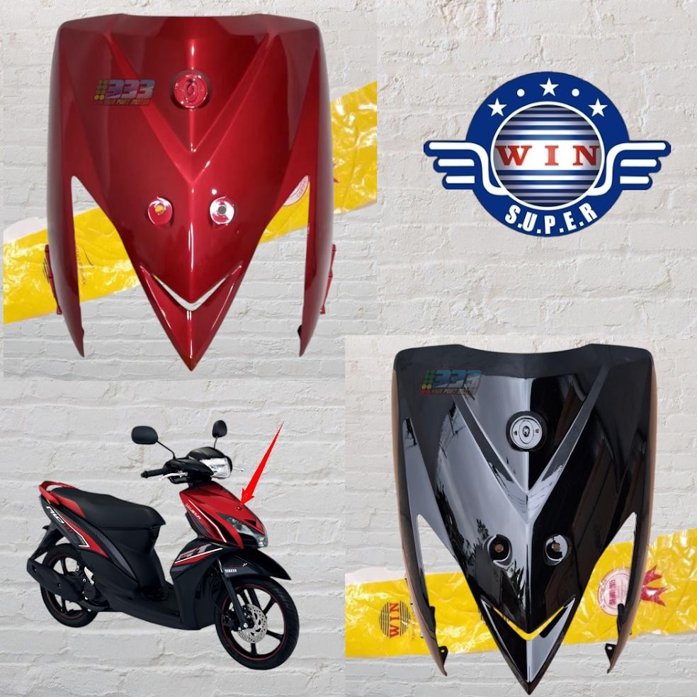 COVER FRONT PANEL TAMENG KAP DEPAN MIO GT 115 2BJ NON ORIGINAL HITAM MERAH MARON