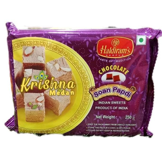 

best produk] Haldiram's Soan Papdi Chocolate (Coklat) 250gr | Manisan India rasa Coklat